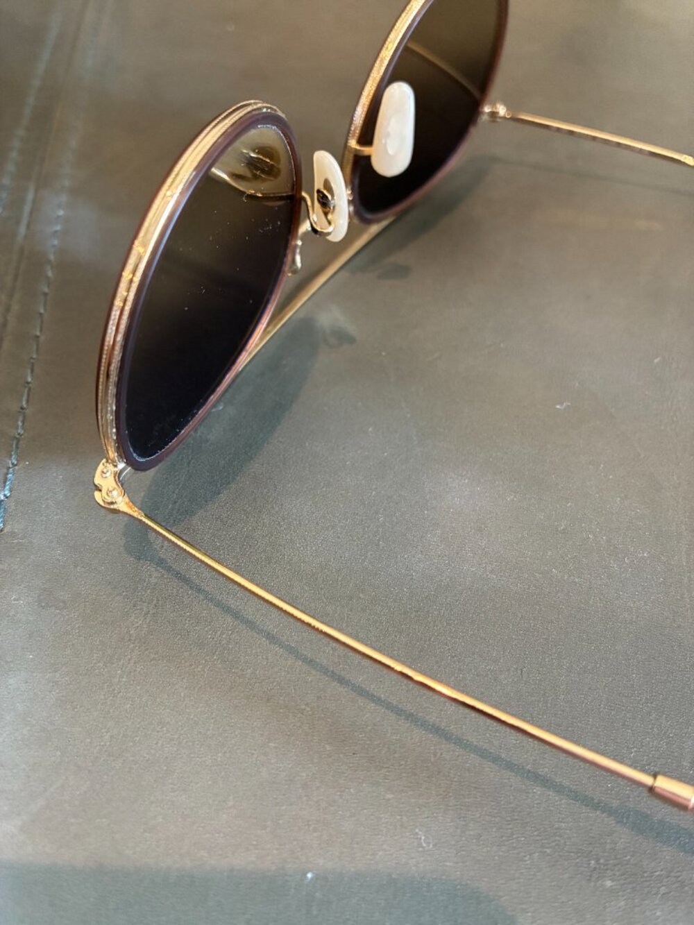 Ray Ban Round Double Bridge Sunglasses (Gold Frame) - Picture 6 of 12